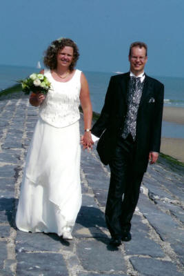 Johan en Regine op hun huwelijksdag in 2005